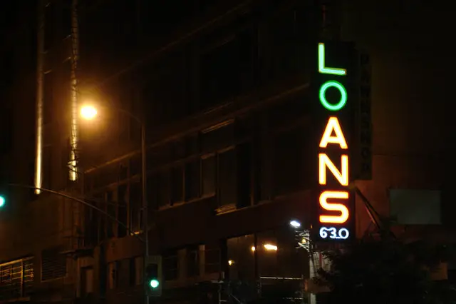 loan sign at night
