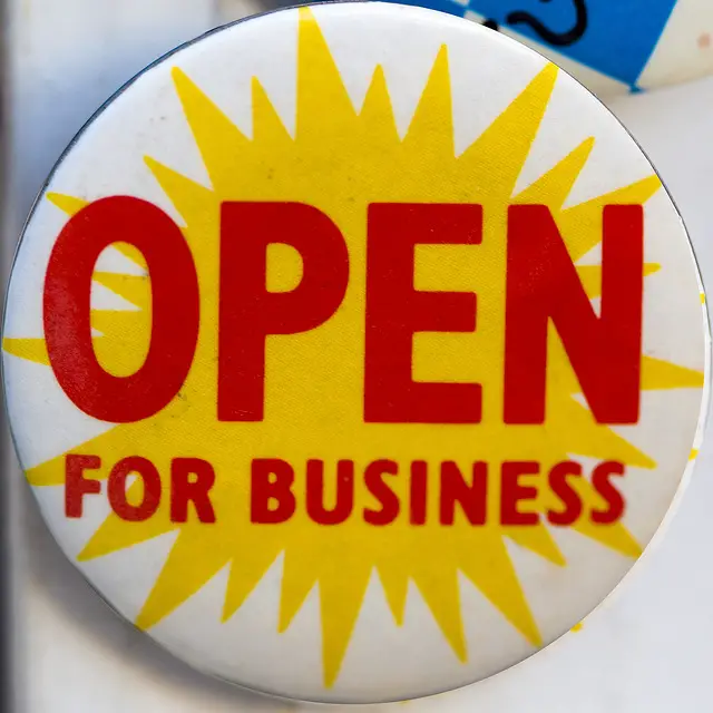 open for business sign